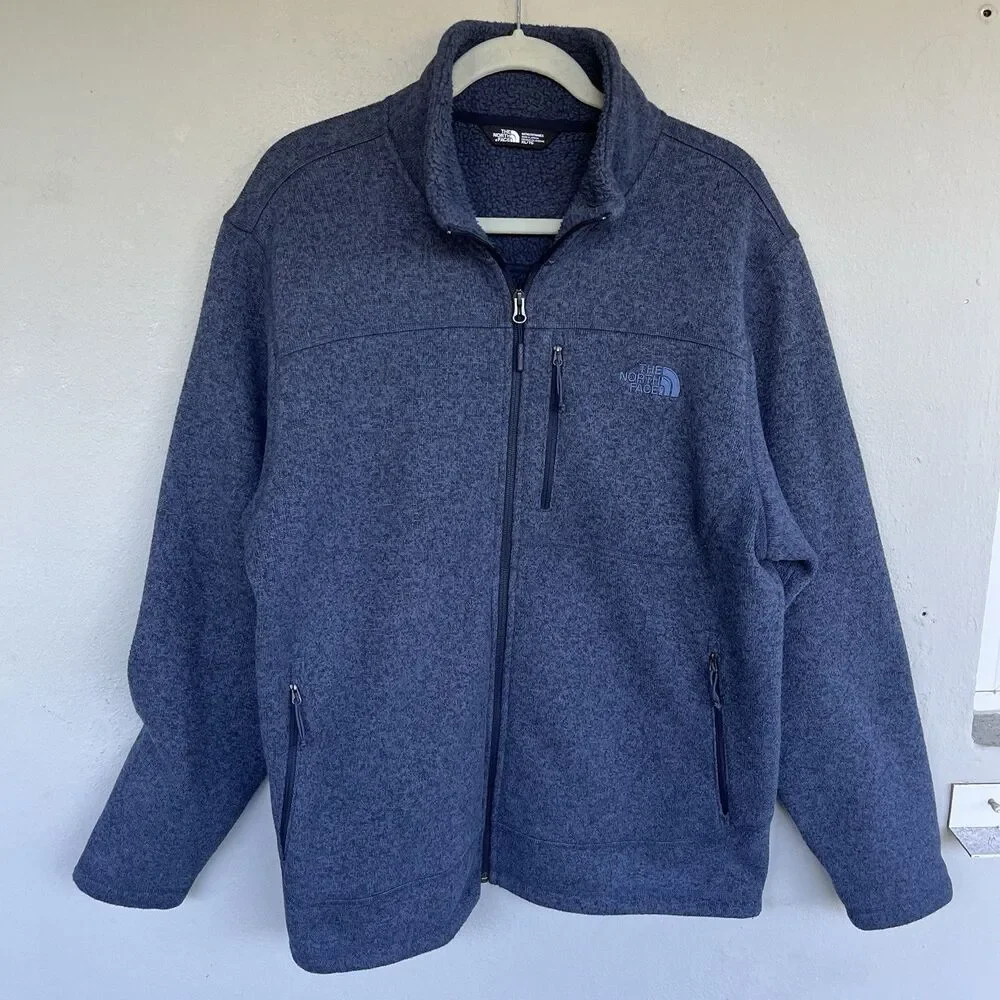 The North Face Fleece Jacket Mens XL Blue Full Zip High Pile Outdoor Hiking Soft